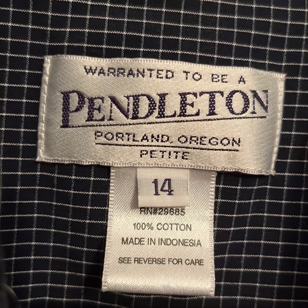 Pendleton Classic Checkered Plaid Button Down Top… - image 3